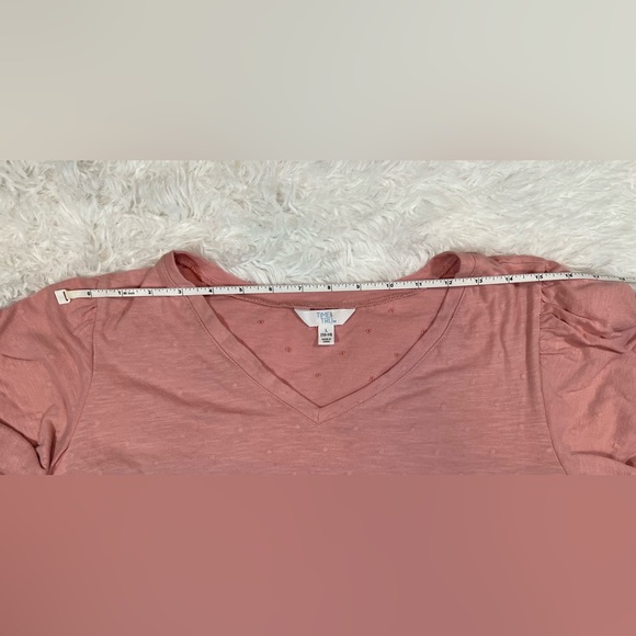 Time and Try pink polka dot puff layered sleeve shirt - Picture 6 of 7